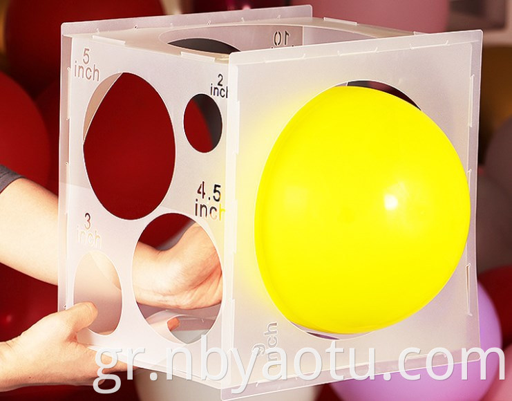 11 τρύπες PP Πλαστικό μπαλόνι Sizer Sizer Cube Box Balloon Measurement Εργαλείο για για για γενέθλια διακοσμήσεις μπαλονιών γάμου